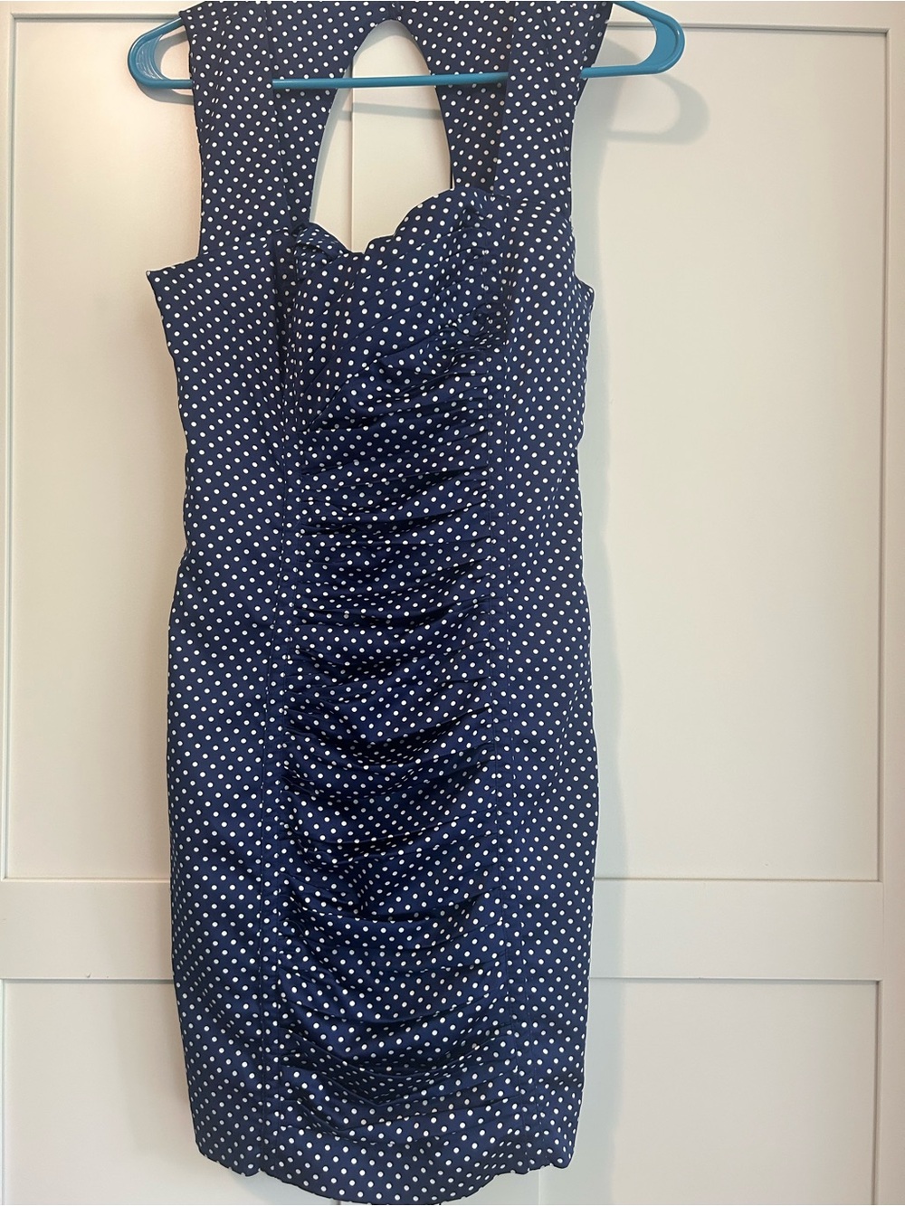 Guess Navy Blue Polka Dot Mini Dress